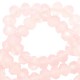 Top Facet kralen 4x3mm disc Crystal coral pink-pearl shine coating